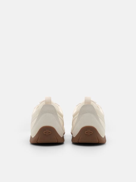 Gi&agrave;y sneakers cổ thấp Dario Suede, Beige Fabric, hi-res