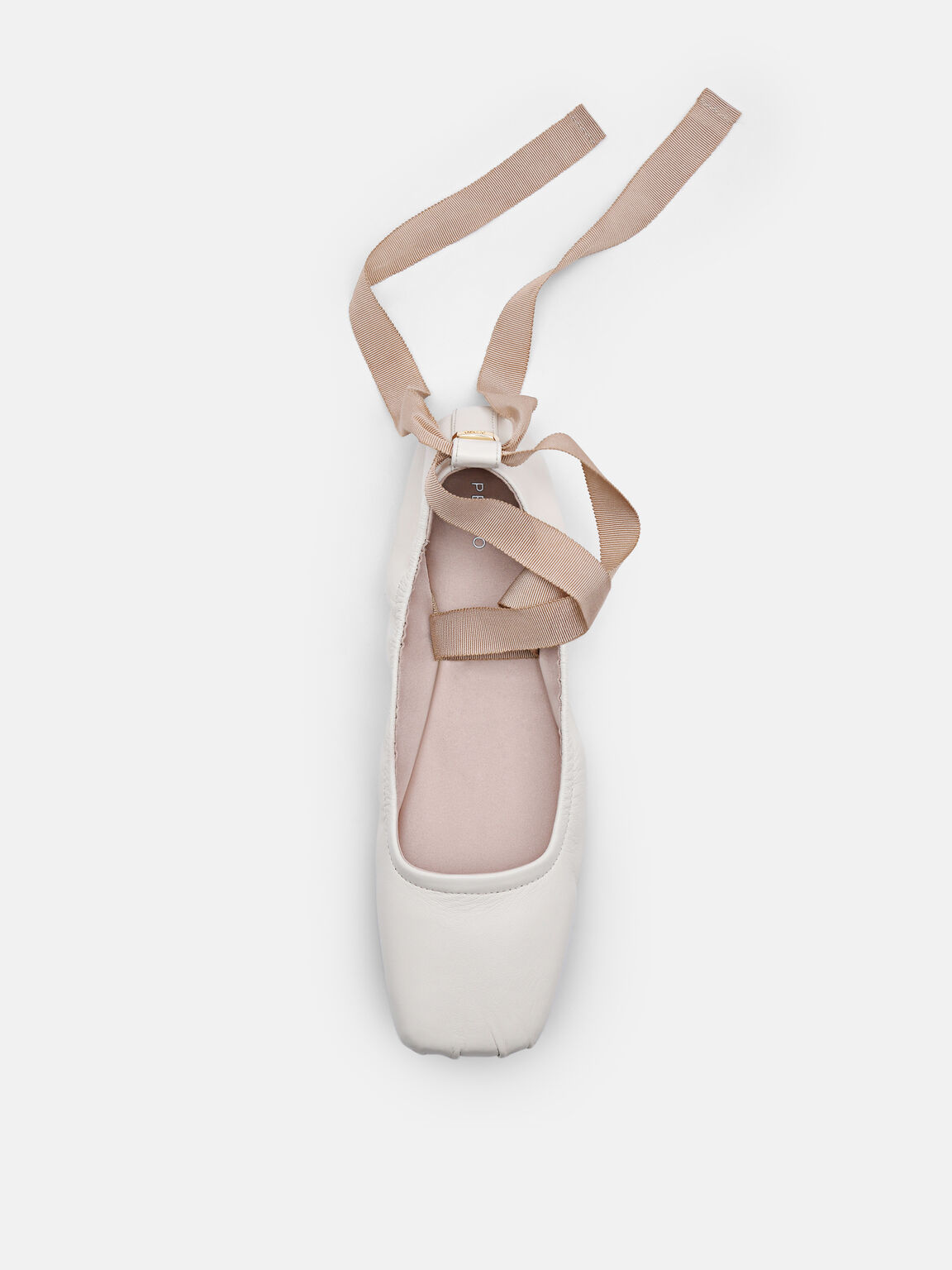 Lexa Leather Ballerina Flats, Chalk, hi-res