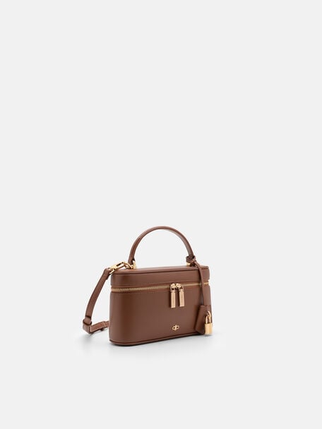 Ari Leather Shoulder Bag, Brown, hi-res