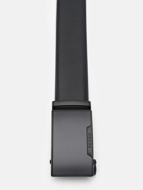 Thắt lưng bản vừa Leather Automatic, Đen dập v&acirc;n, hi-res