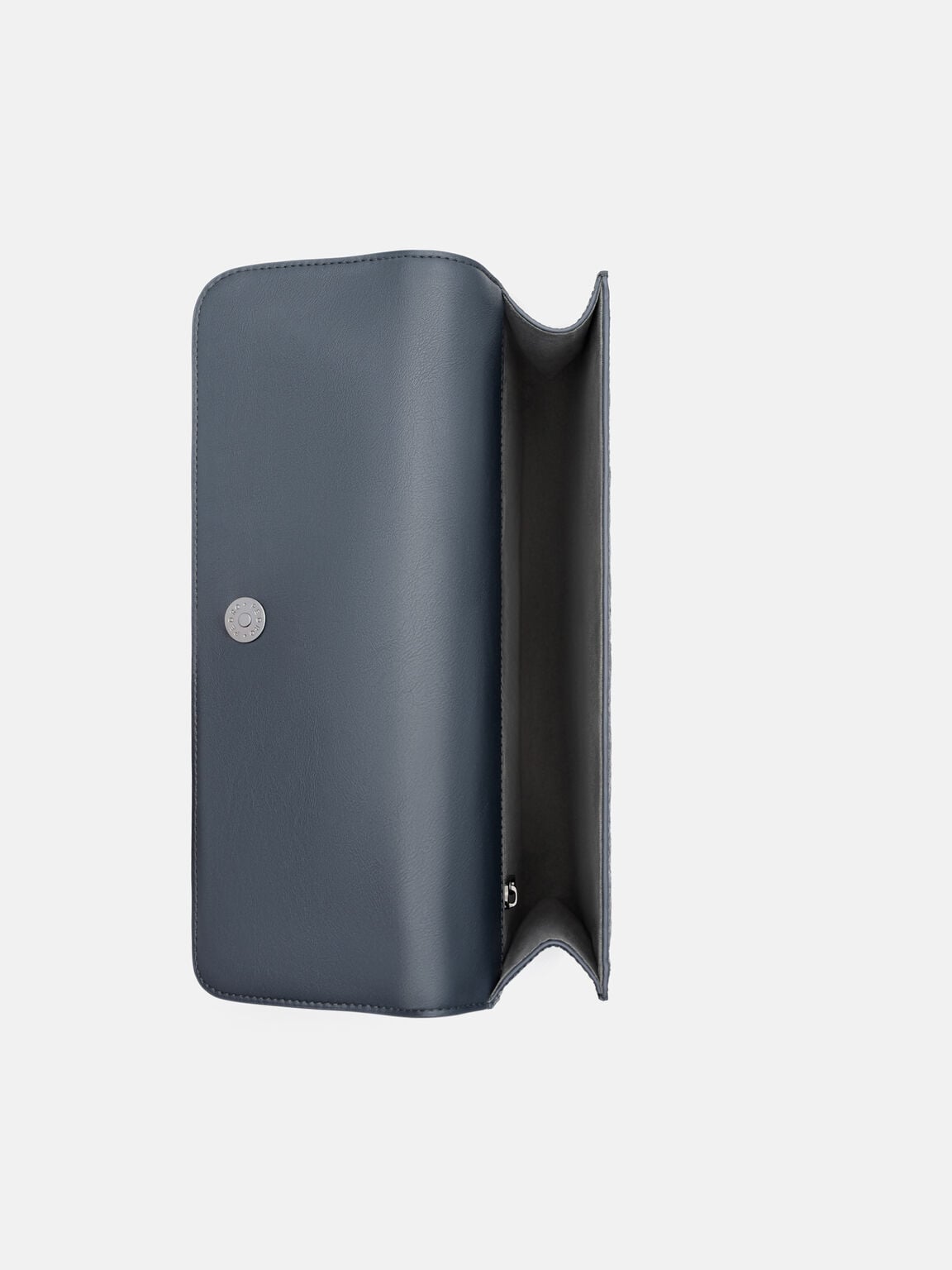 Leather Clutch Bag, Navy Embossed, hi-res