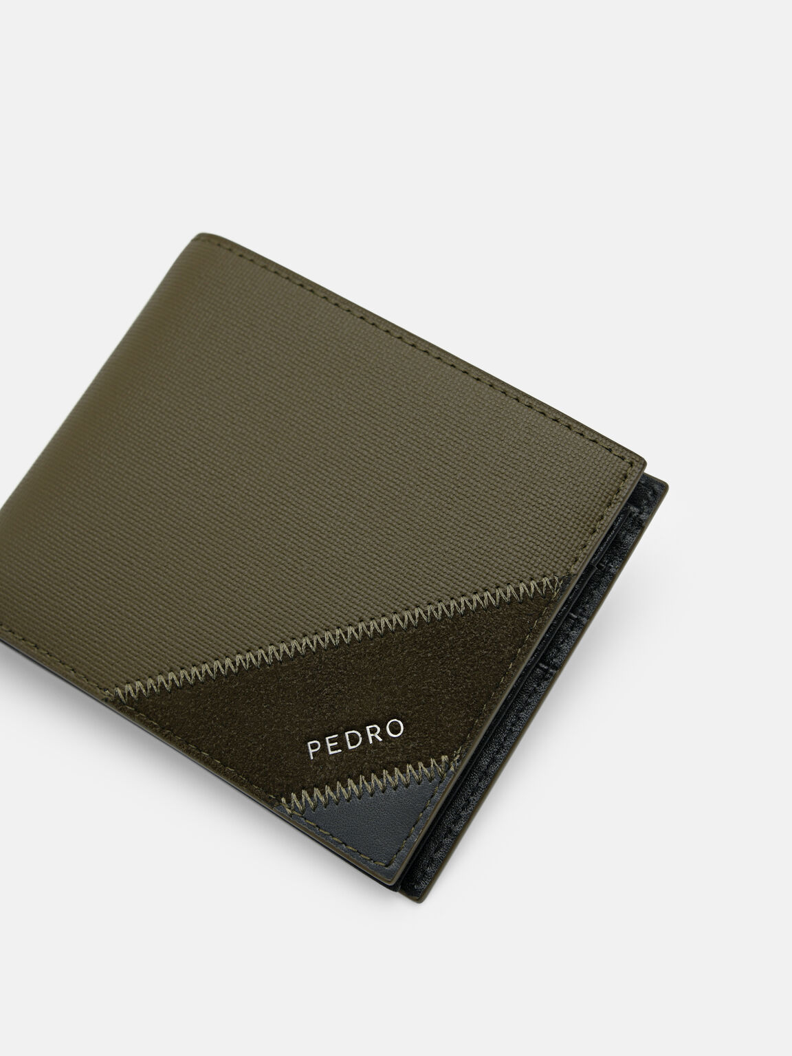 Leather Bi-Fold Flip Wallet, Military Green, hi-res
