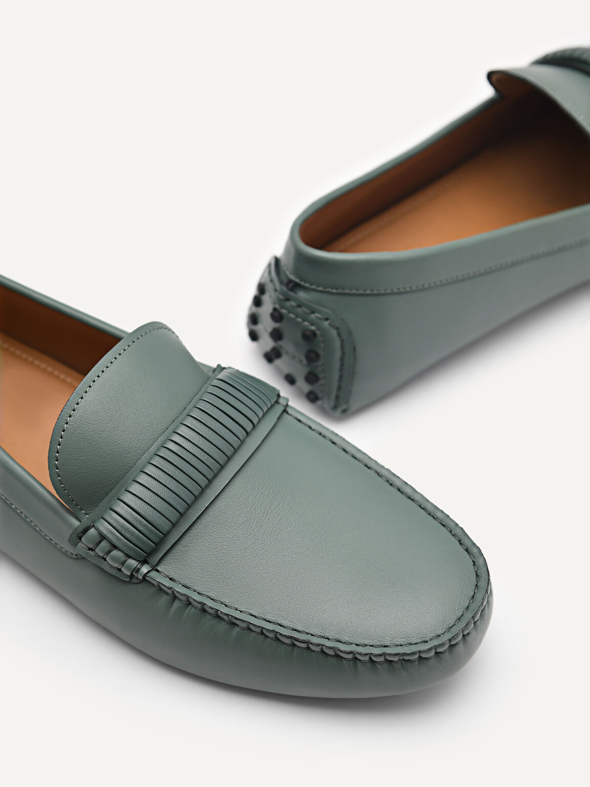 Kent Leather Driving Shoes, Green, hi-res