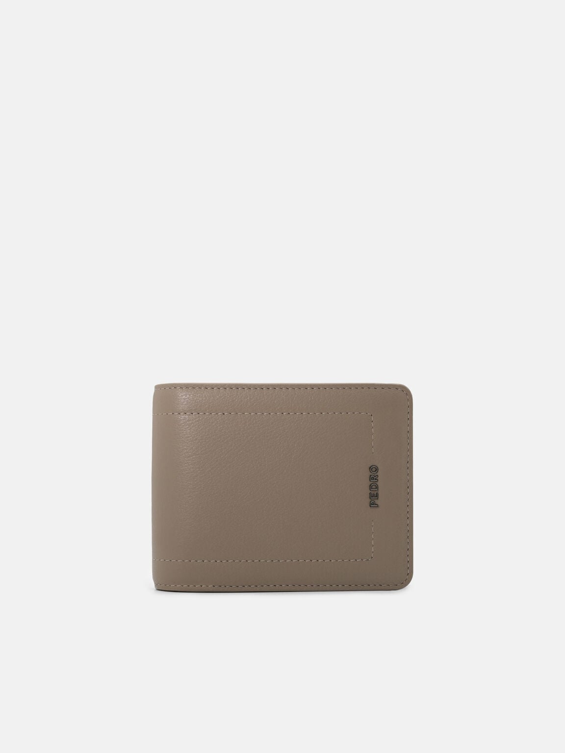 Embossed Leather Bi-Fold Wallet with Insert, Dark Taupe Embossed, hi-res