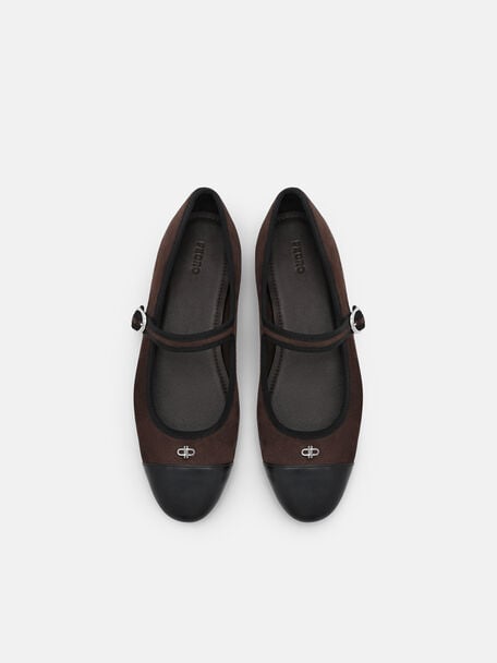 Gi&agrave;y b&uacute;p b&ecirc; đế thấp Alina, Dark Brown Suede, hi-res