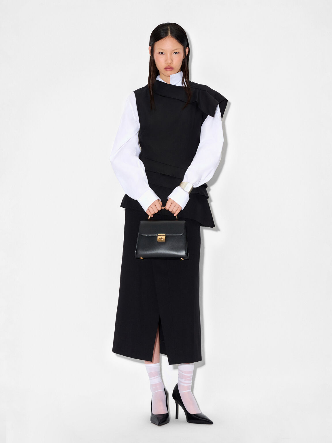 PEDRO Icon Leather Heel Pumps, Black, hi-res