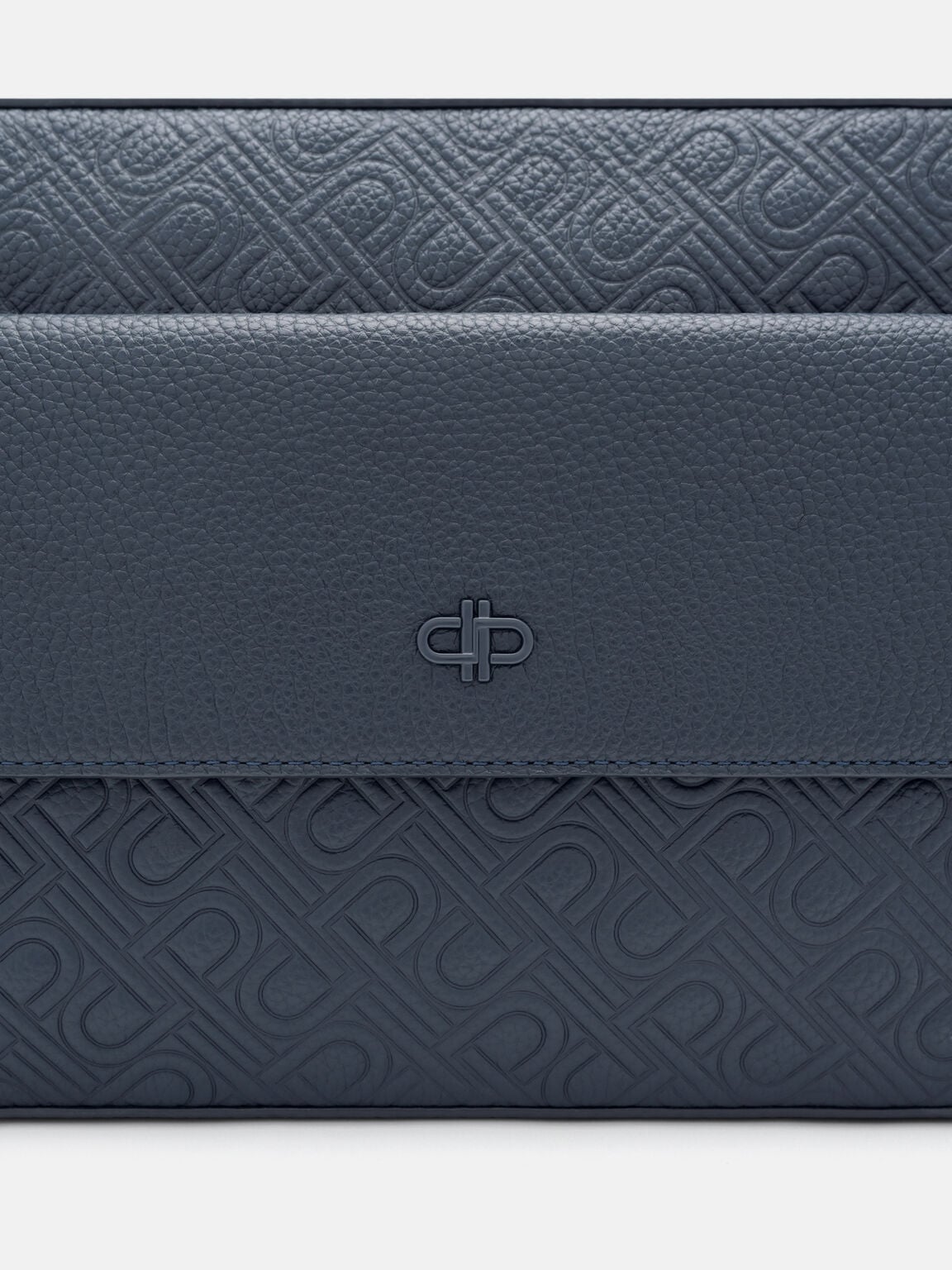 Leather Crossbody Bag, Navy Embossed, hi-res