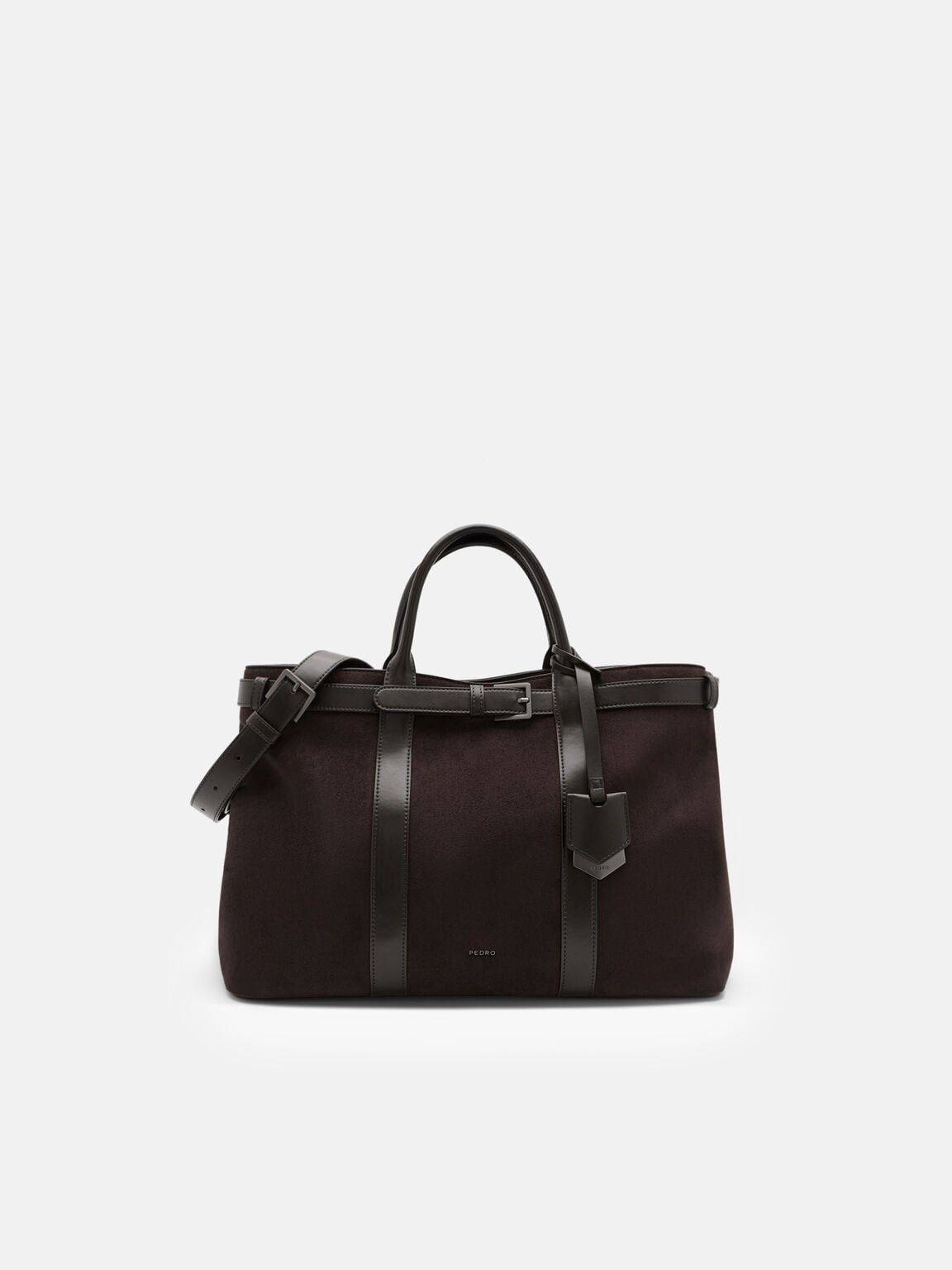 Tyson Duffel Bag, Espresso Brown Suede, hi-res