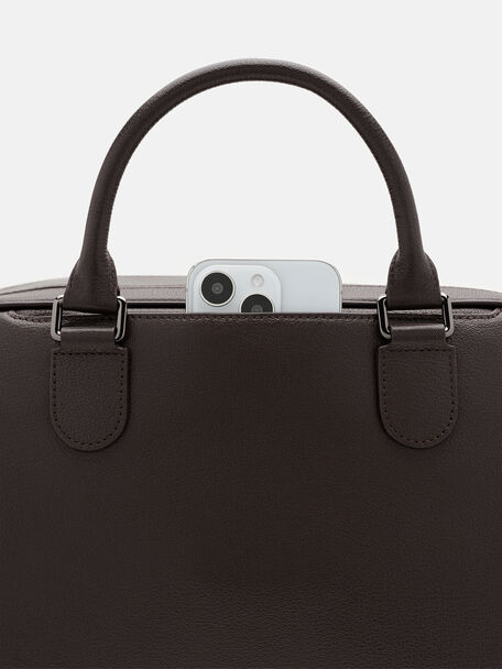 T&uacute;i x&aacute;ch Tate Leather, Espresso Brown Embossed, hi-res
