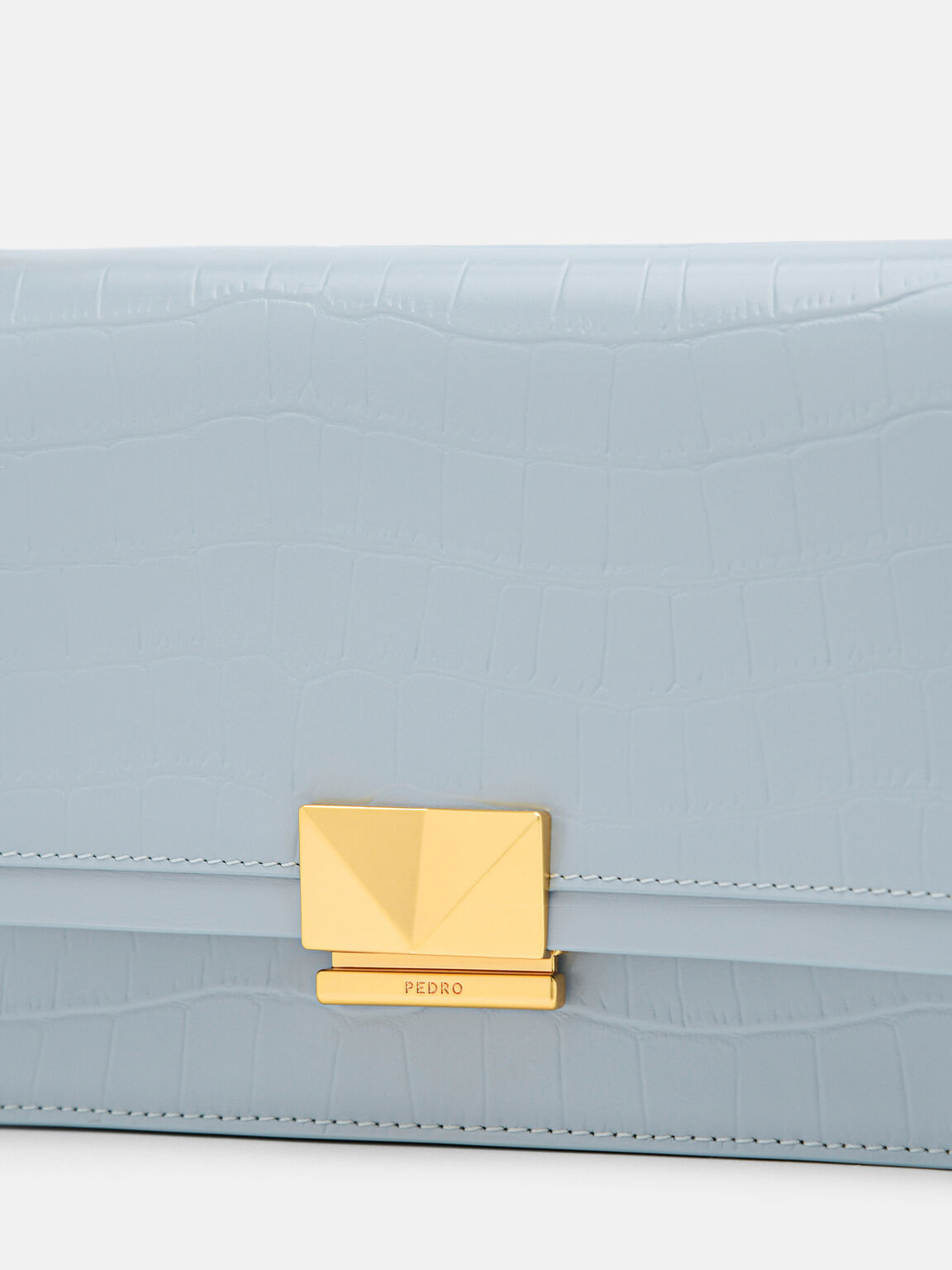 Túi đeo vai phom chữ nhật Studio Pixel Leather, Xanh Đá Phiến, hi-res