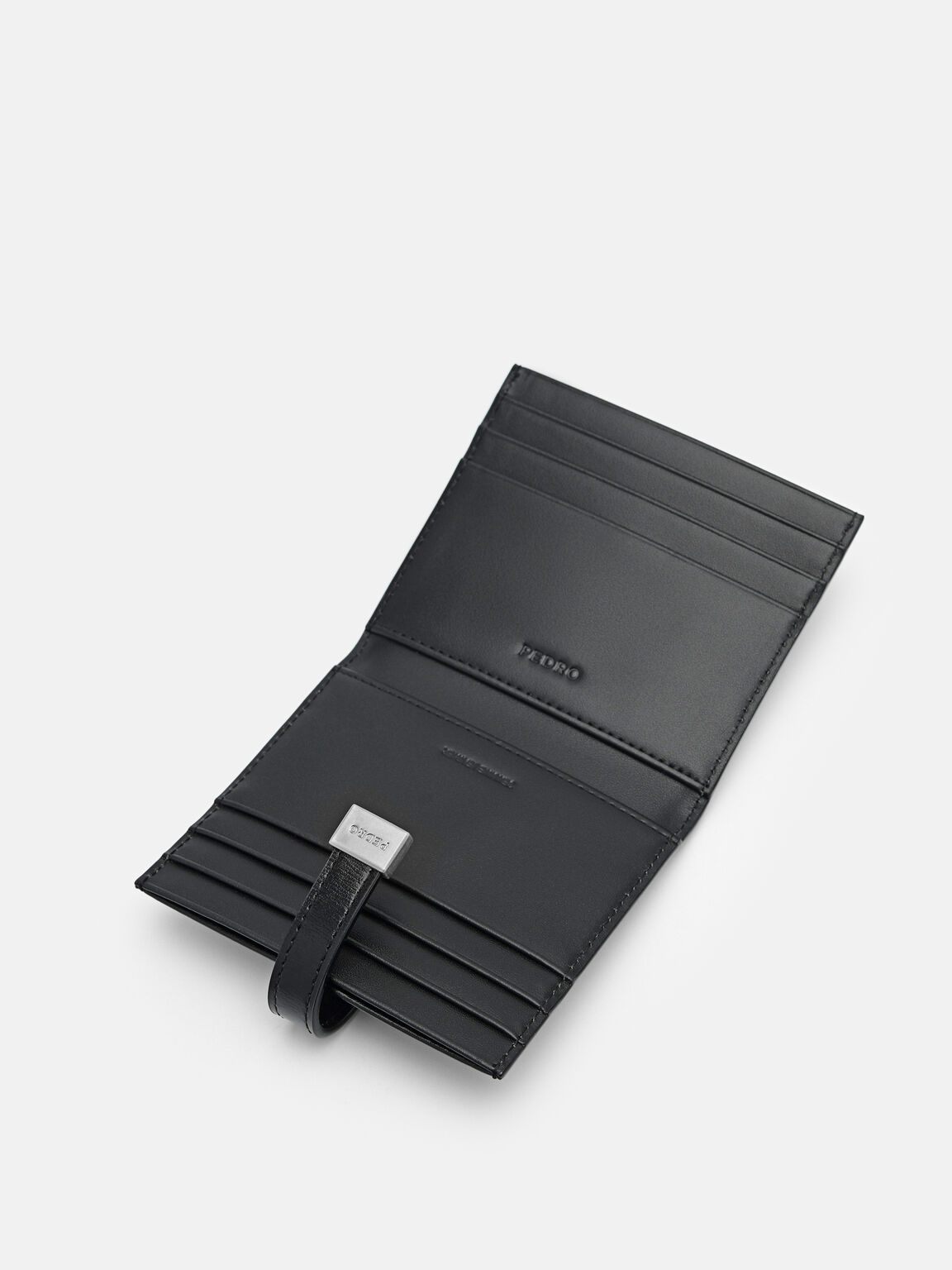 PEDRO Studio Leather Bi-Fold Card Holder, Black, hi-res