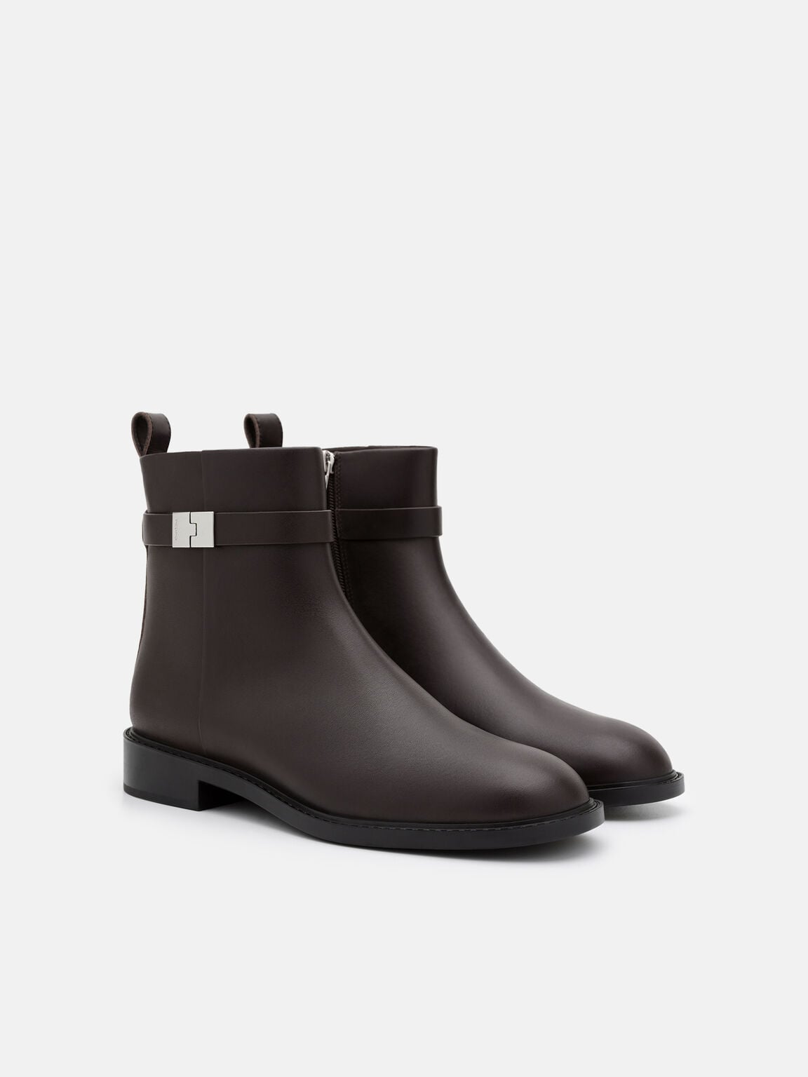 Gi&agrave;y boots cổ cao Jatte, N&acirc;u Đậm, hi-res
