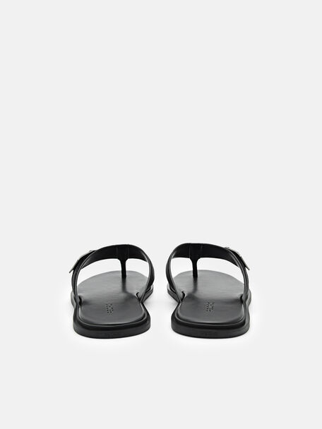 D&eacute;p kẹp mũi tr&ograve;n Buckle, Đen, hi-res