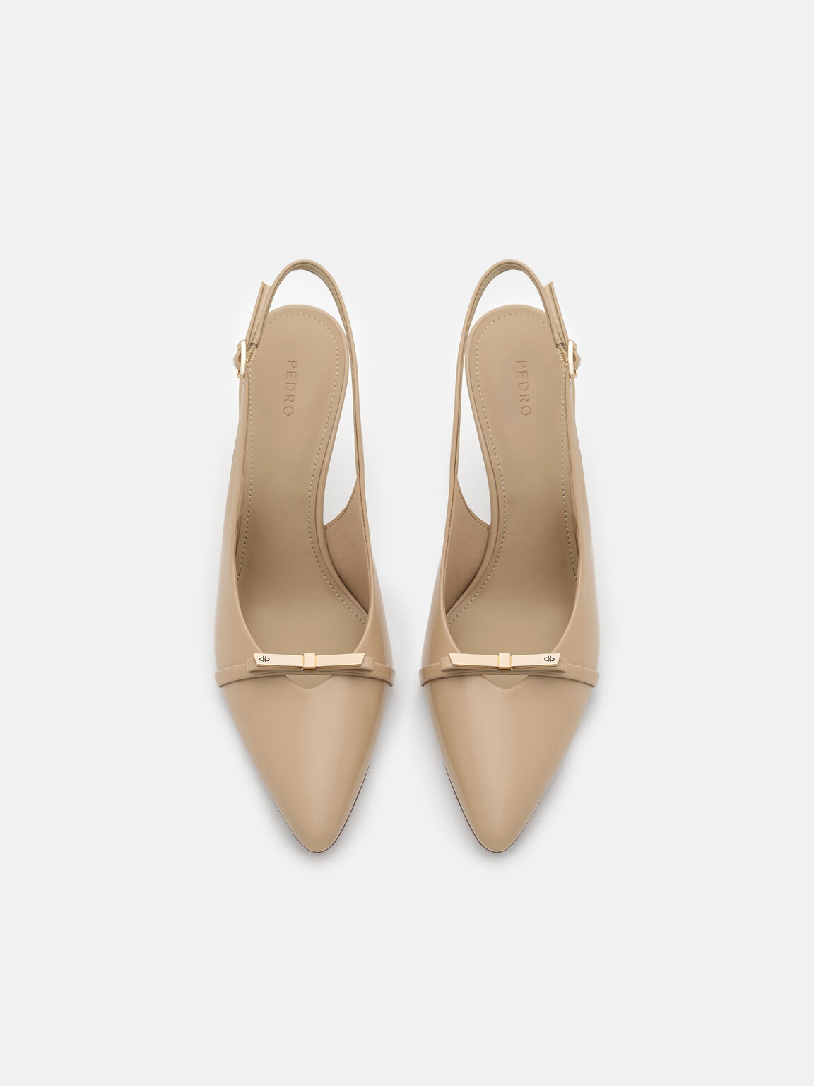 Jeanine Patent Leather Heel Slingback Pumps, Sand Patent, hi-res