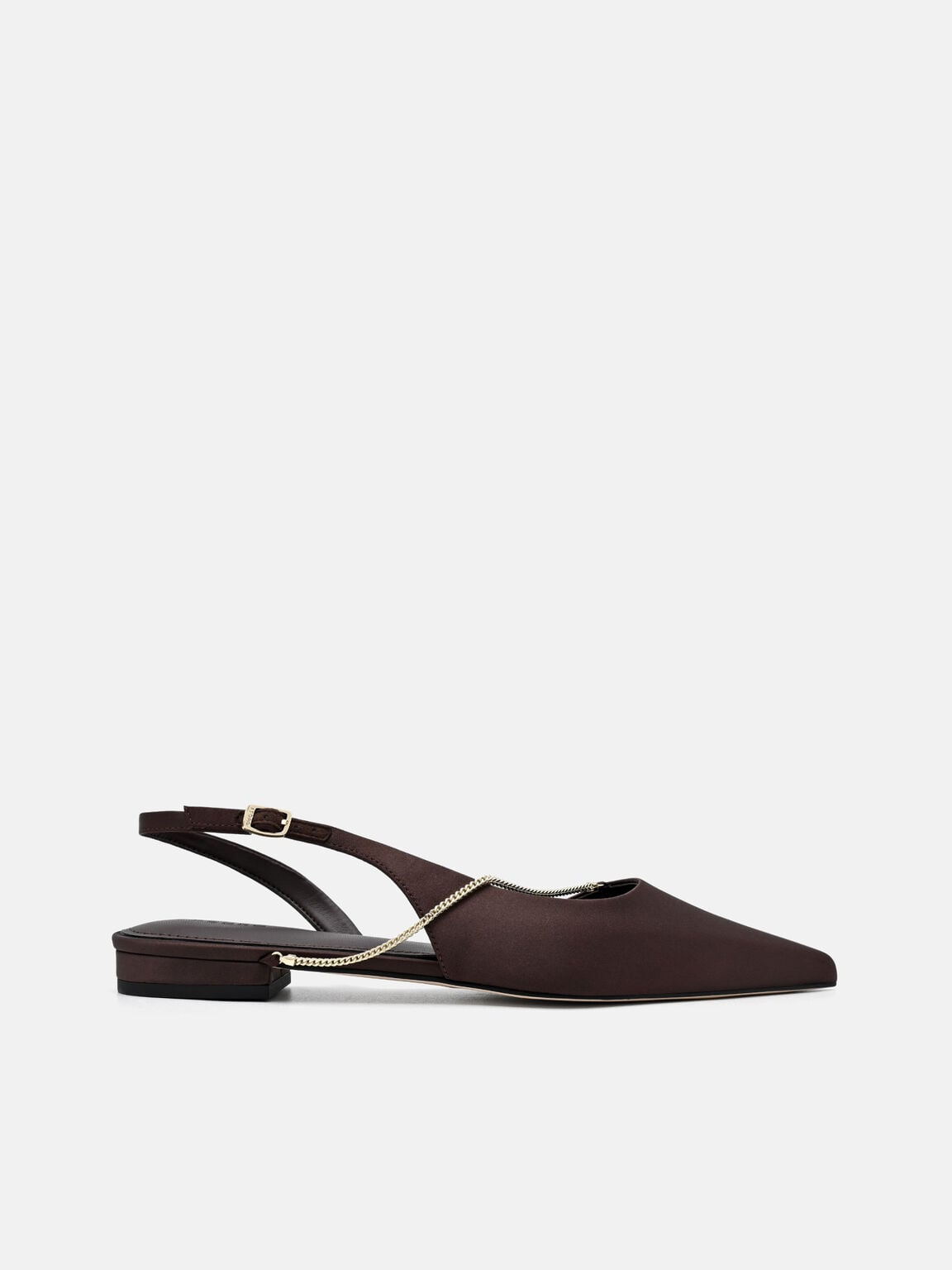Gi&agrave;y sandals mũi nhọn Marland, Dark Brown Satin, hi-res