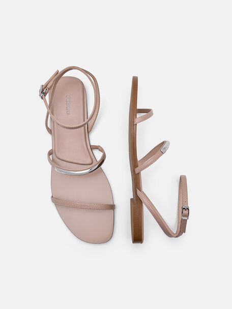 Gi&agrave;y sandals đế bệt Lia, Nude, hi-res