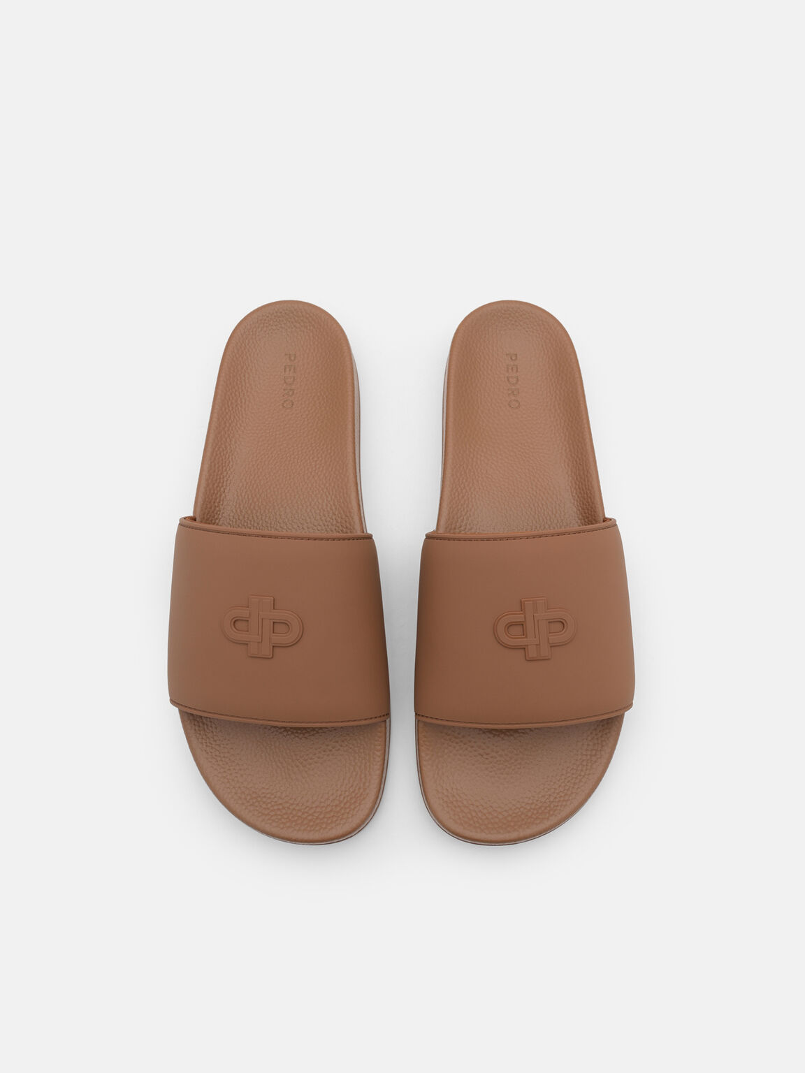 Rubber Slide Sandals, Cognac, hi-res