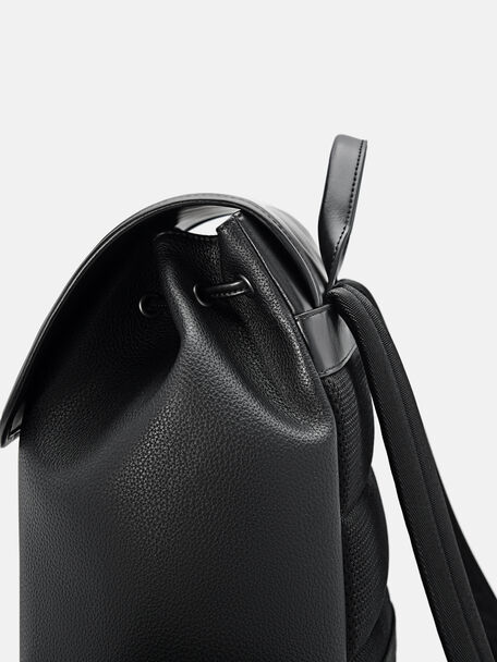 Balo nắp gập Hamilton, Đen, hi-res