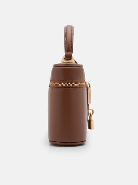 Ari Leather Shoulder Bag, Brown, hi-res