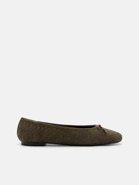 Anna Ballerina Flats, Olive, hi-res