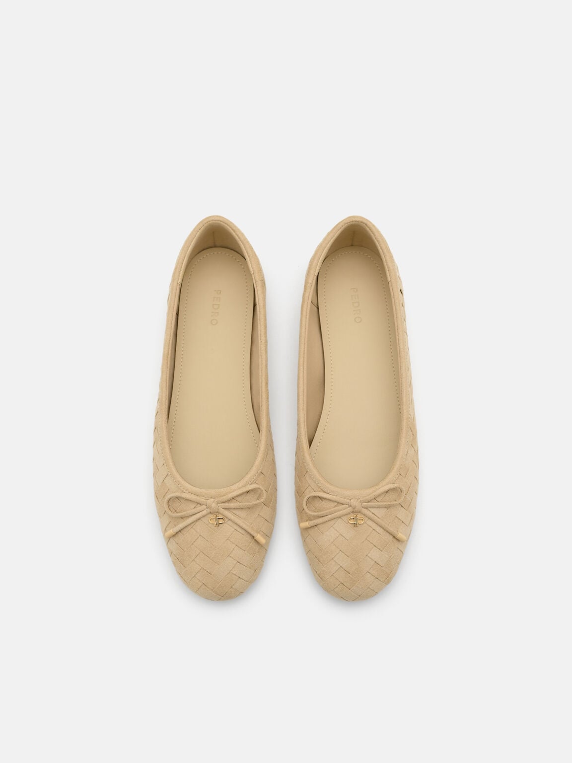 Anna Woven Ballerina Flats, Sand Weave, hi-res