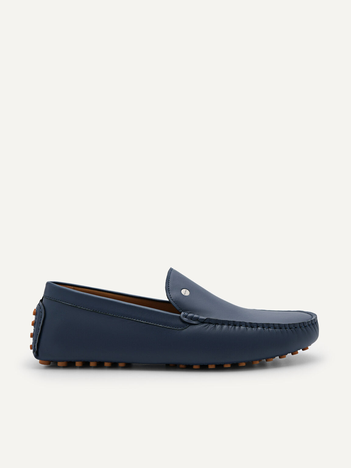 Oliver Leather Driving Shoes, Navy, hi-res