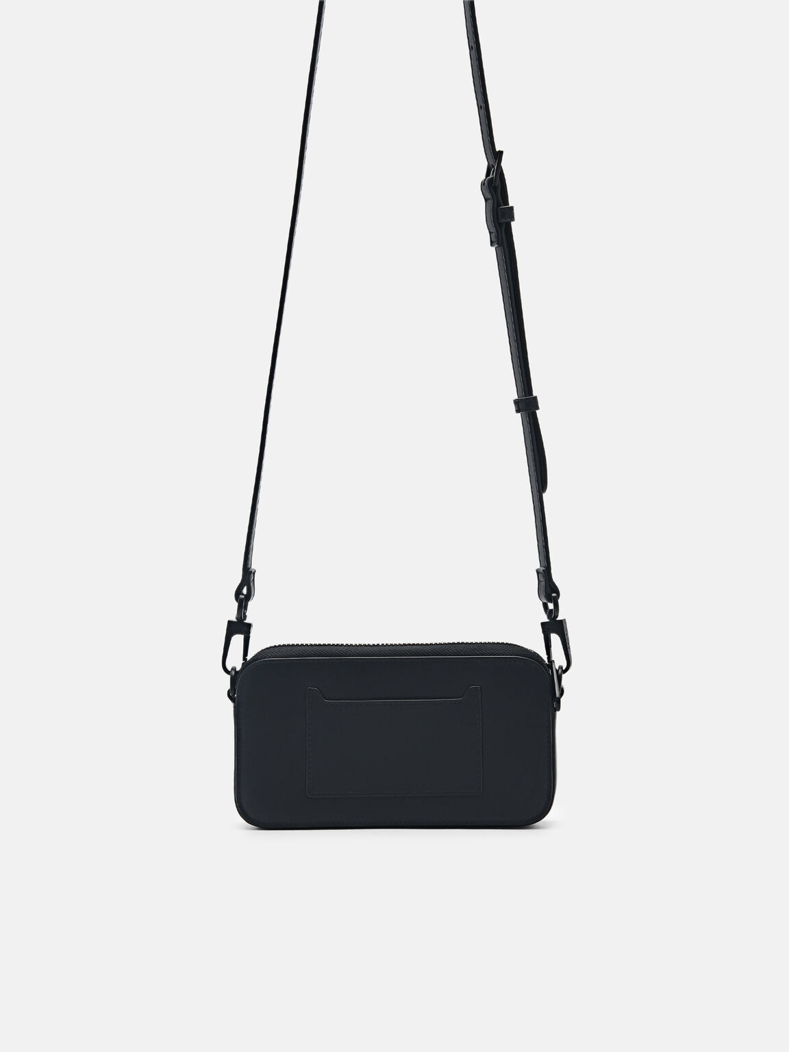 Túi đeo chéo chữ nhật Icon Leather, Đen, hi-res