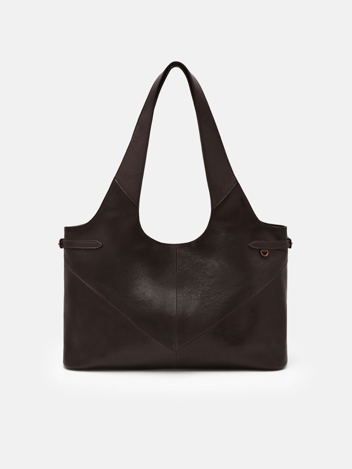 Vienna Leather Tote Bag, Dark Brown, hi-res