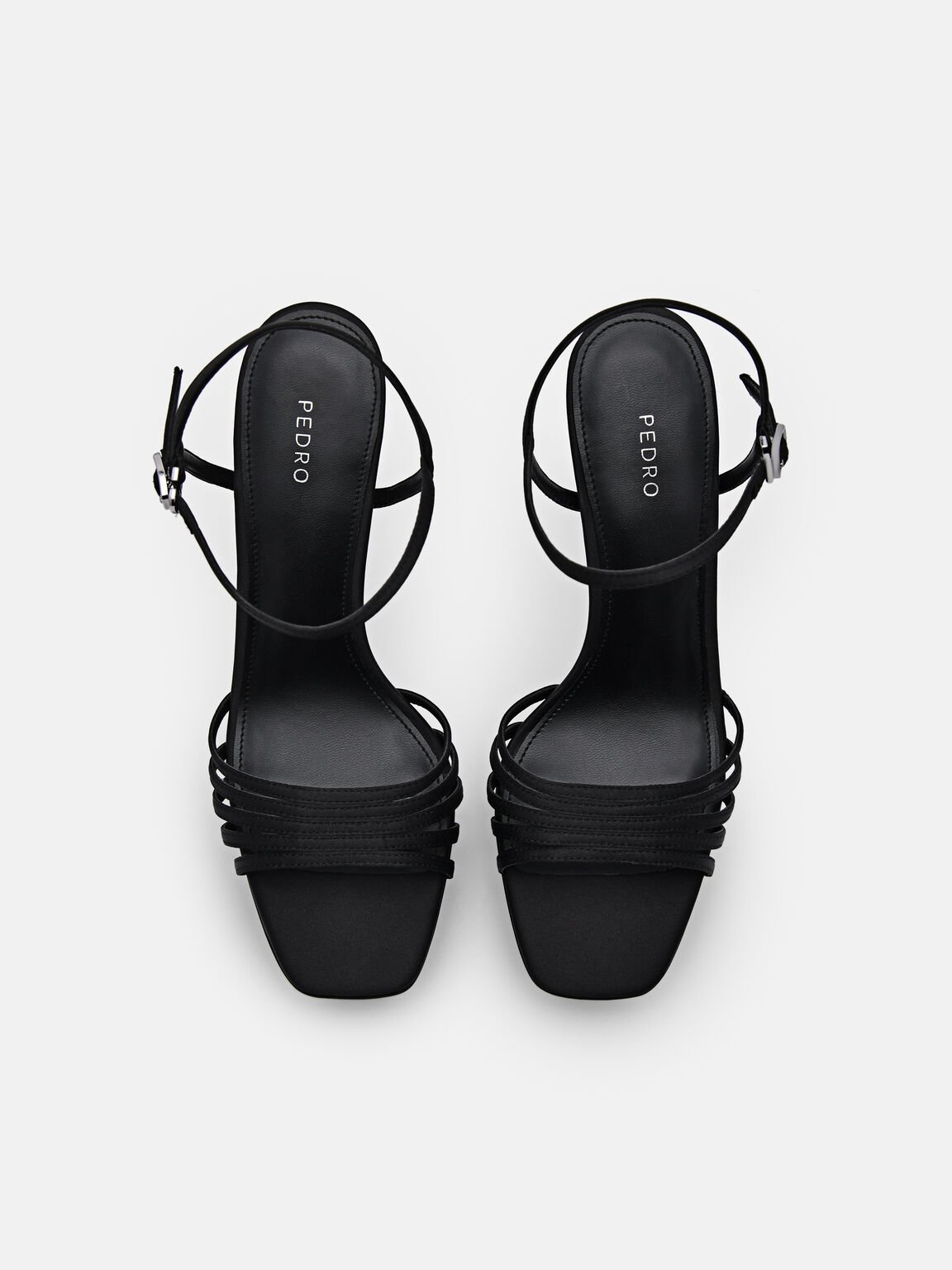 Giày sandals cao gót Iza Fabric Platform, Đen