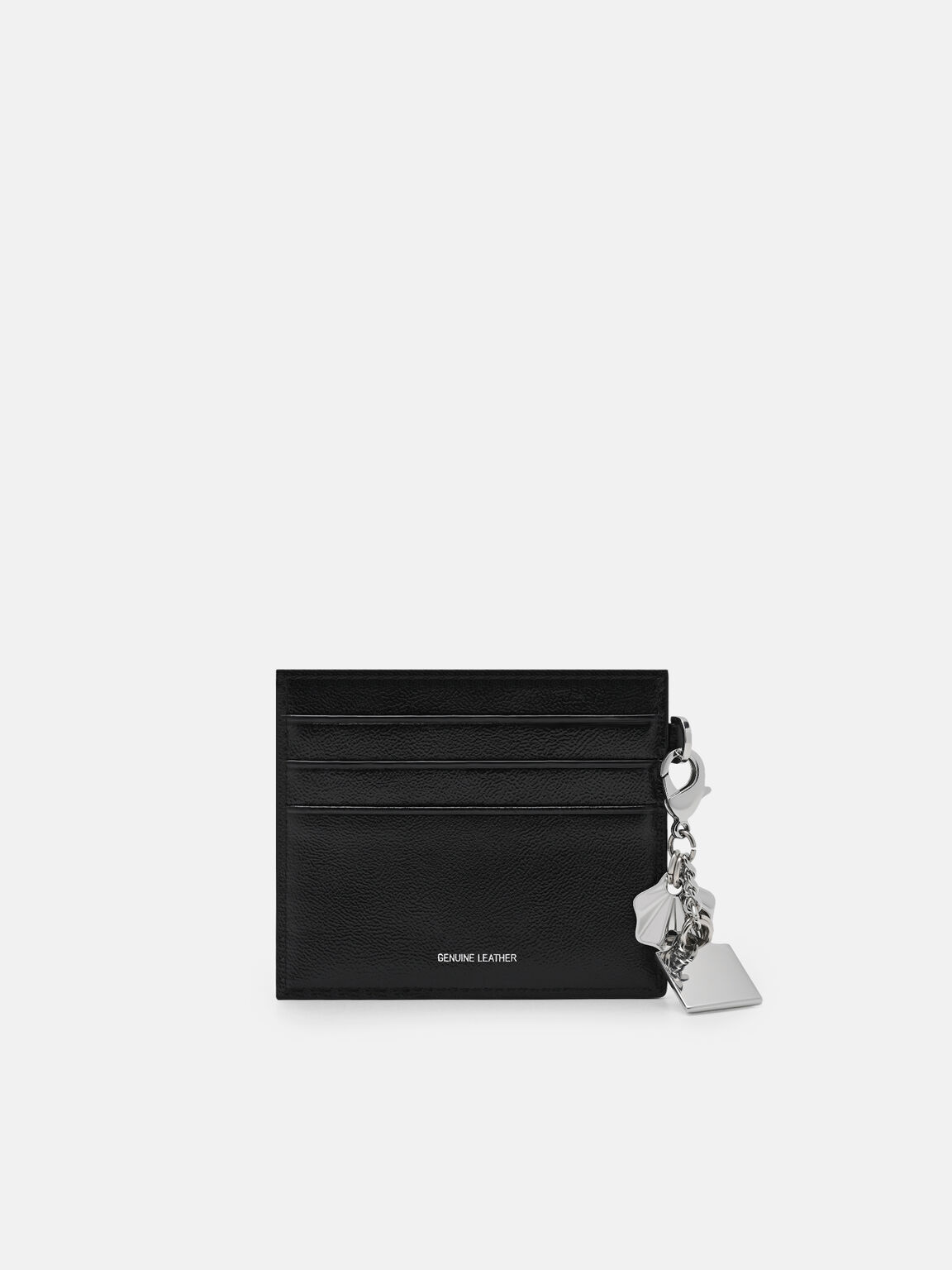 V&iacute; đựng thẻ Leather Keychain, Black Wrinkled, hi-res
