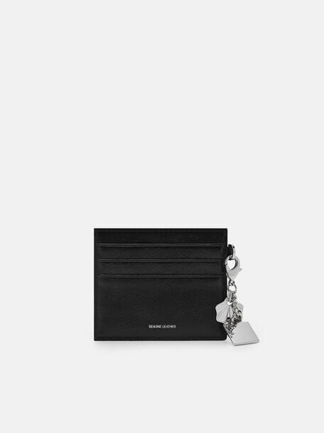 V&iacute; đựng thẻ Leather Keychain, Black Wrinkled, hi-res