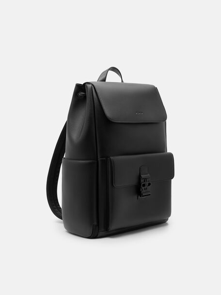 Balo nắp gập Tex, Đen v&acirc;n, hi-res