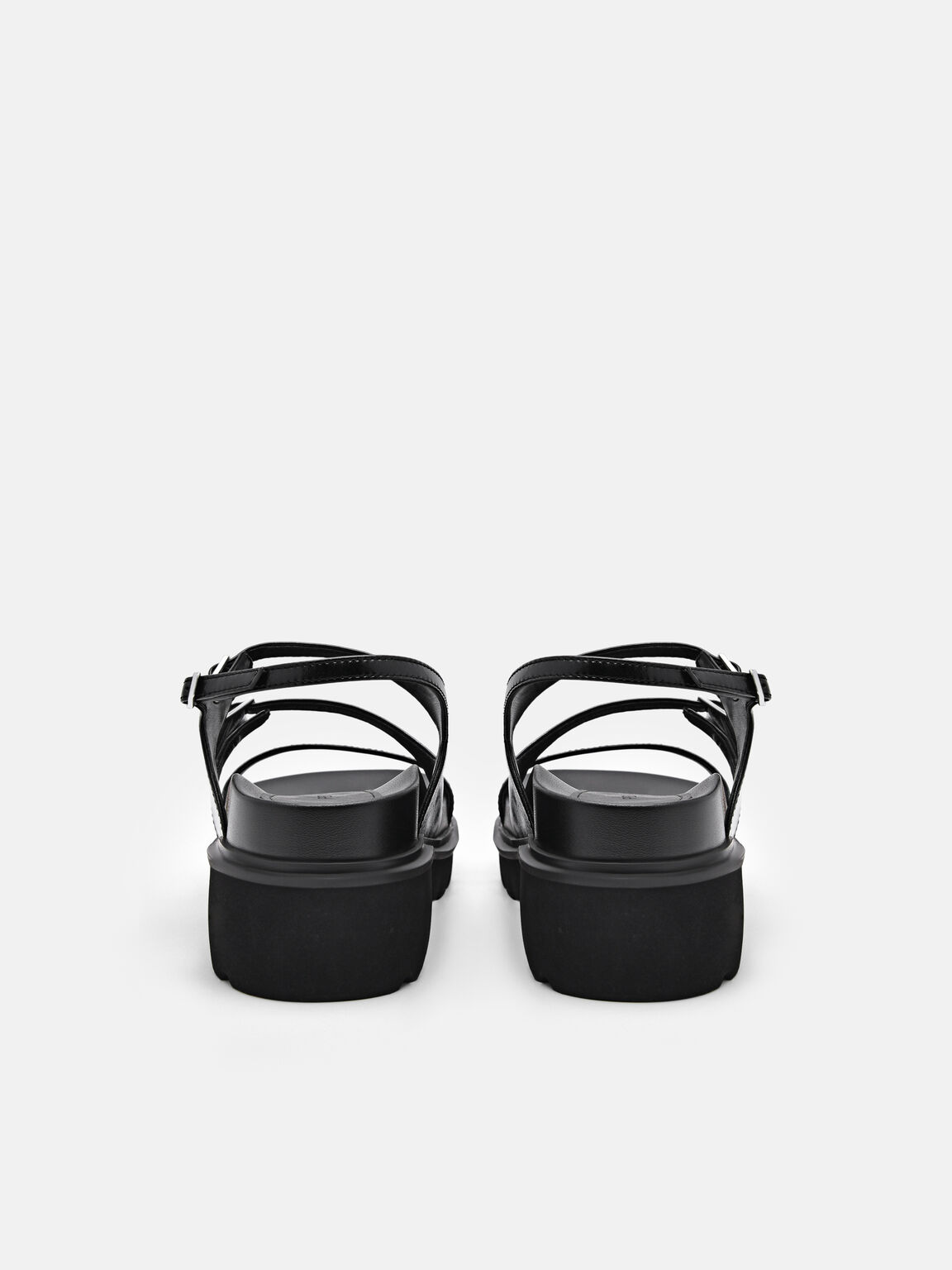 Giày sandals đế cao Chunky, Đen, hi-res