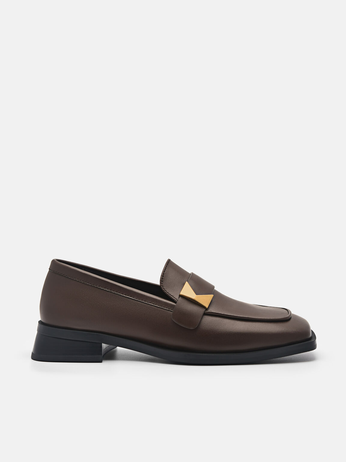 Marion Leather Loafers, Dark Brown, hi-res