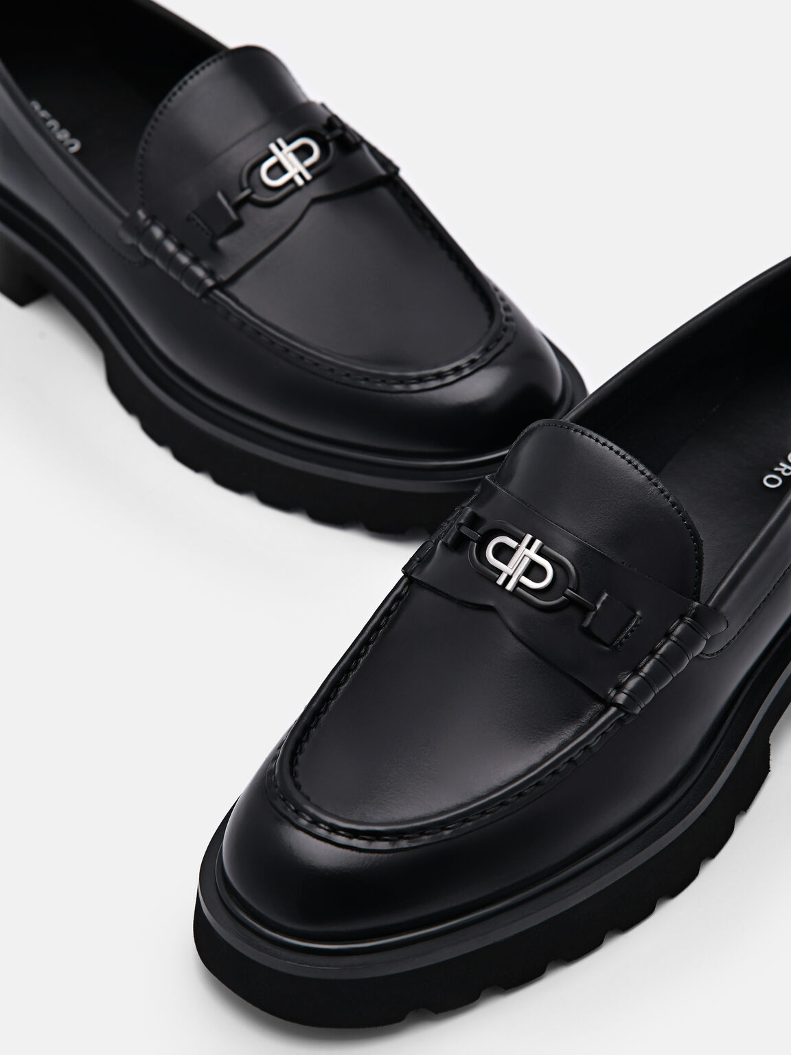 PEDRO Icon Leather Loafers, Black, hi-res