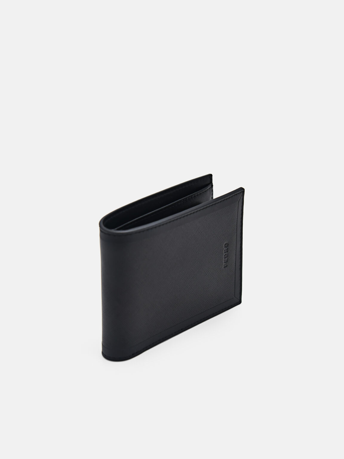 Leather Bi-Fold Wallet with Insert, Black, hi-res