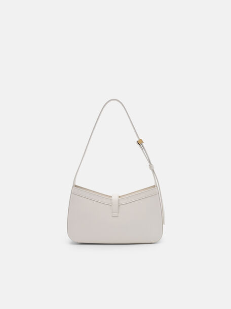 T&uacute;i đeo vai h&igrave;nh thang Farida Leather, Phấn, hi-res