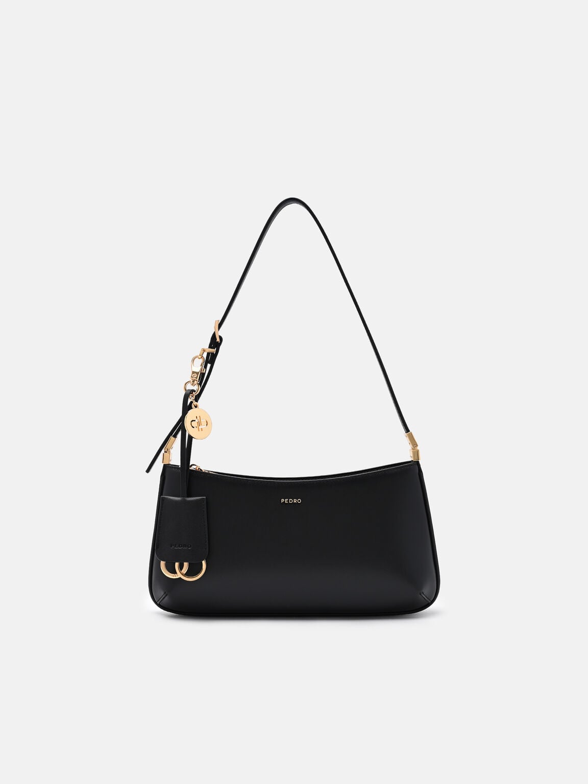 T&uacute;i đeo vai Jatte Leather Charm, Đen, hi-res