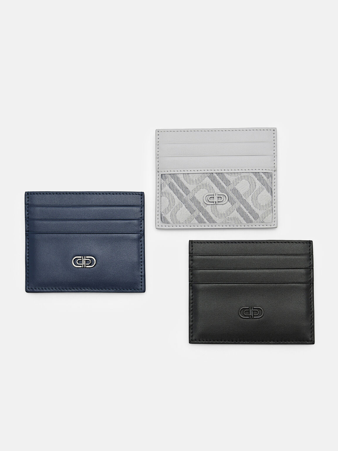 PEDRO Icon Leather Card Holder, Navy, hi-res