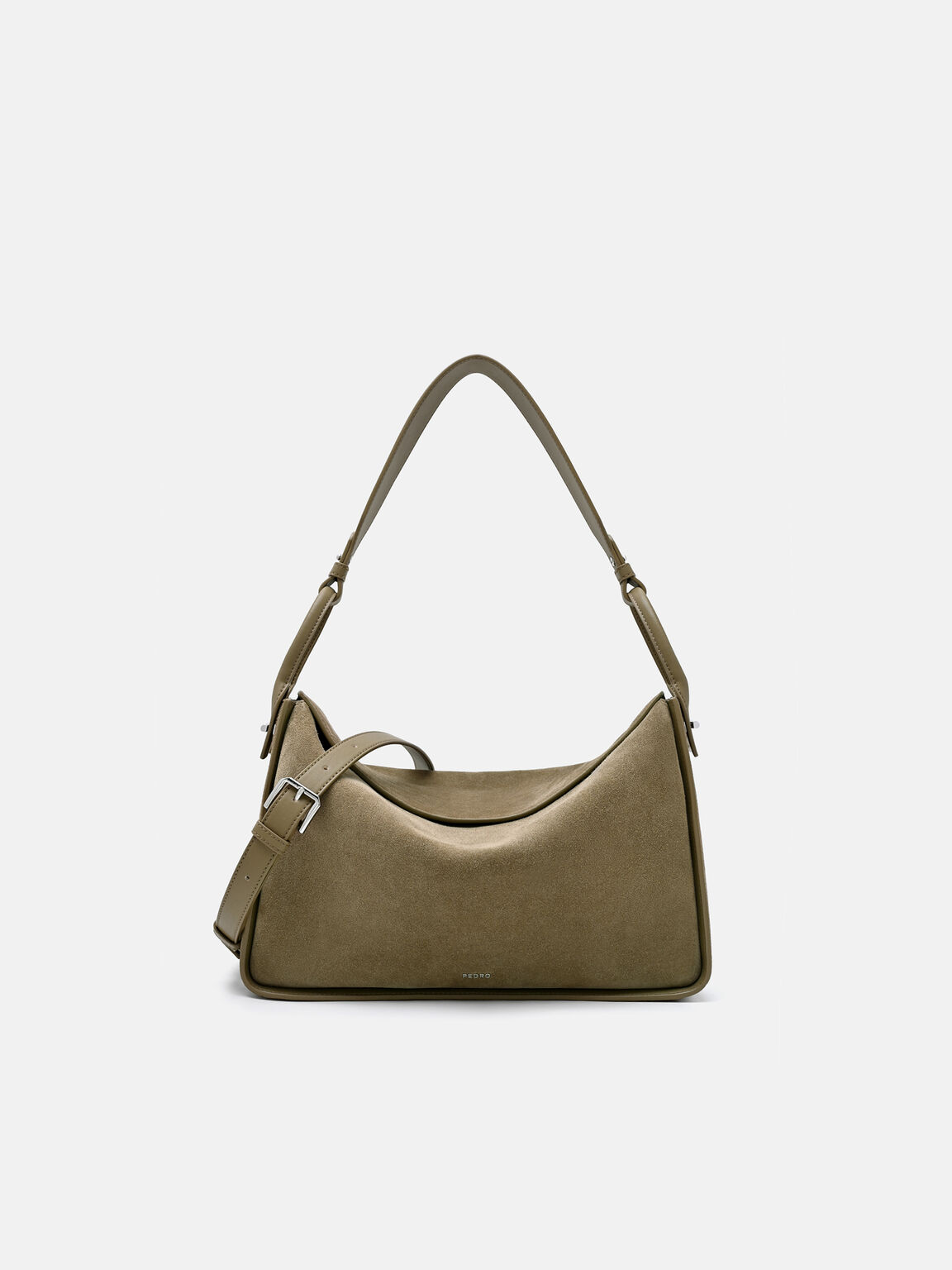 T&uacute;i đeo vai chữ nhật Demi Maxi, Olive Suede, hi-res