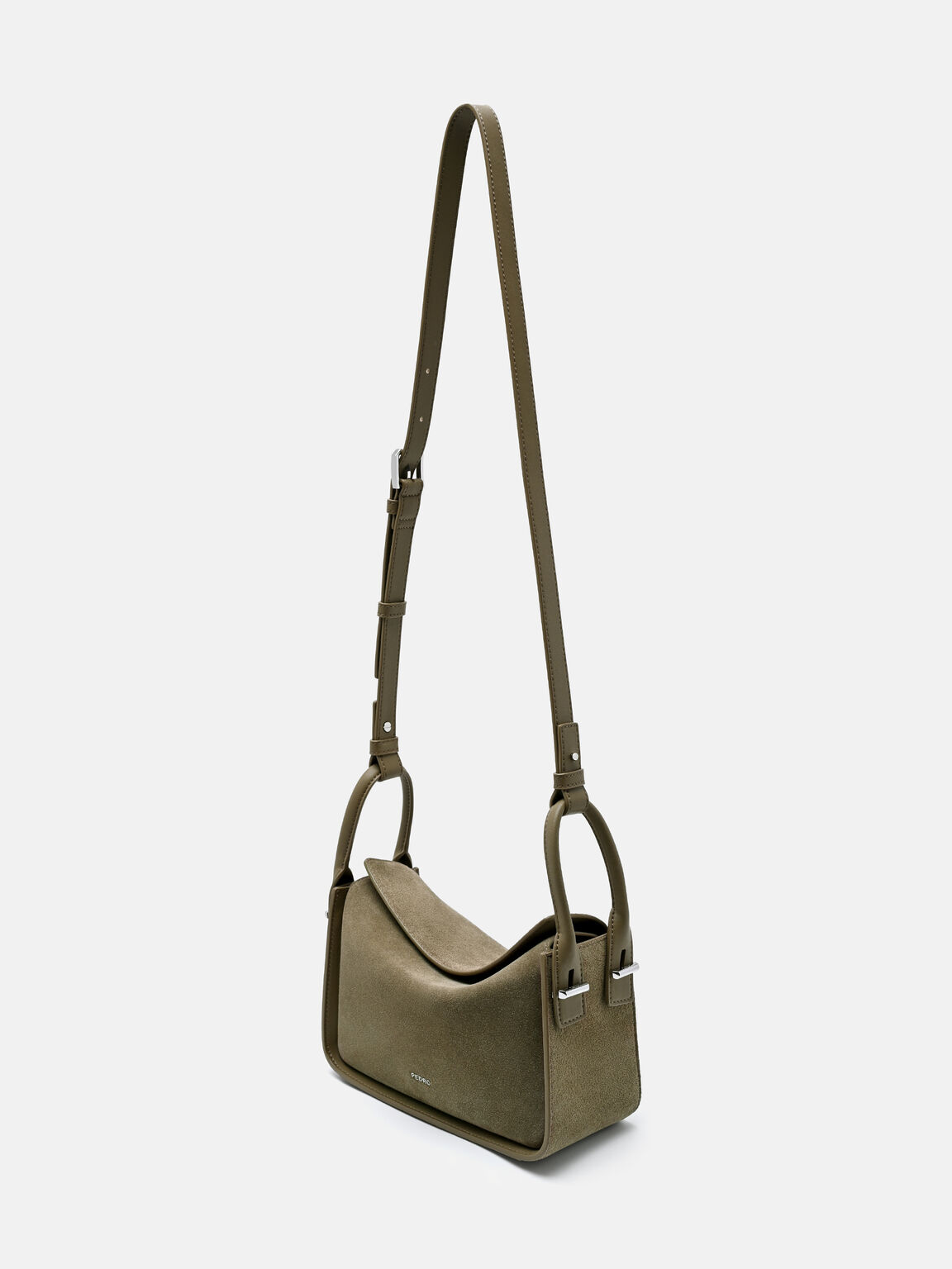 T&uacute;i đeo vai chữ nhật Suede Demi, Olive Suede, hi-res