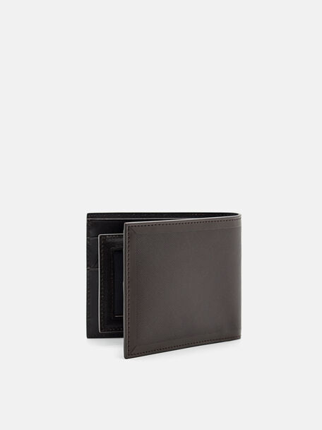 Ví dáng ngắn Leather Bi Fold Insert, Nâu Đậm