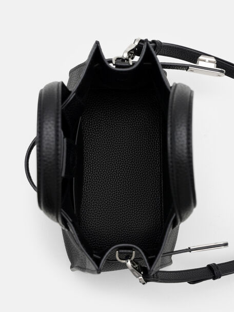 Danielle Small Leather Handbag, Black Tumble, hi-res
