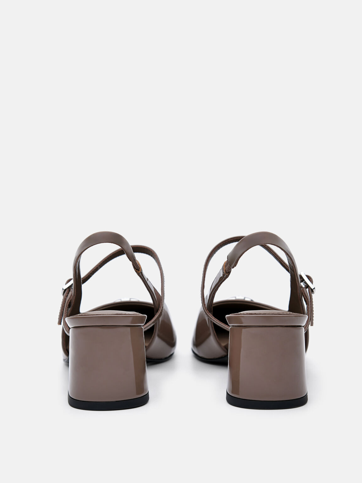 PEDRO Studio Patent Leather Slingback Pumps, Taupe, hi-res
