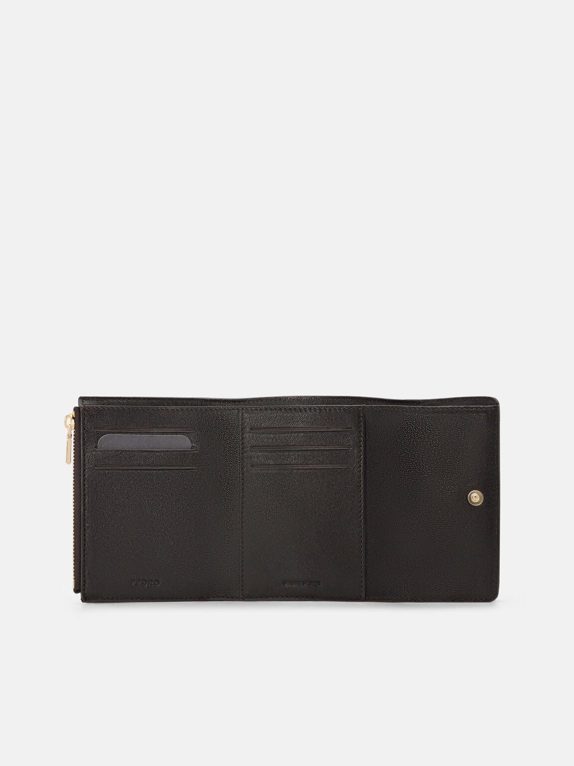 Leather Tri-Fold Wallet, Dark Brown, hi-res