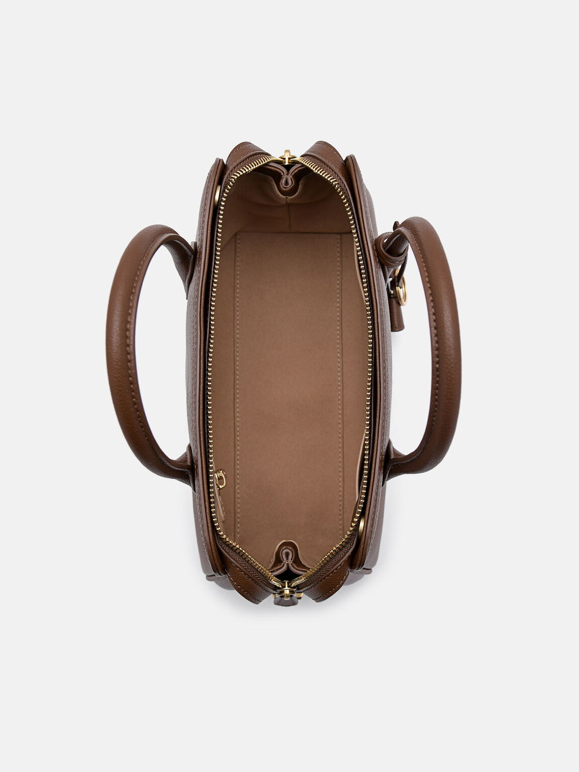 Túi xách hình thang Sybil Leather, Nâu, hi-res