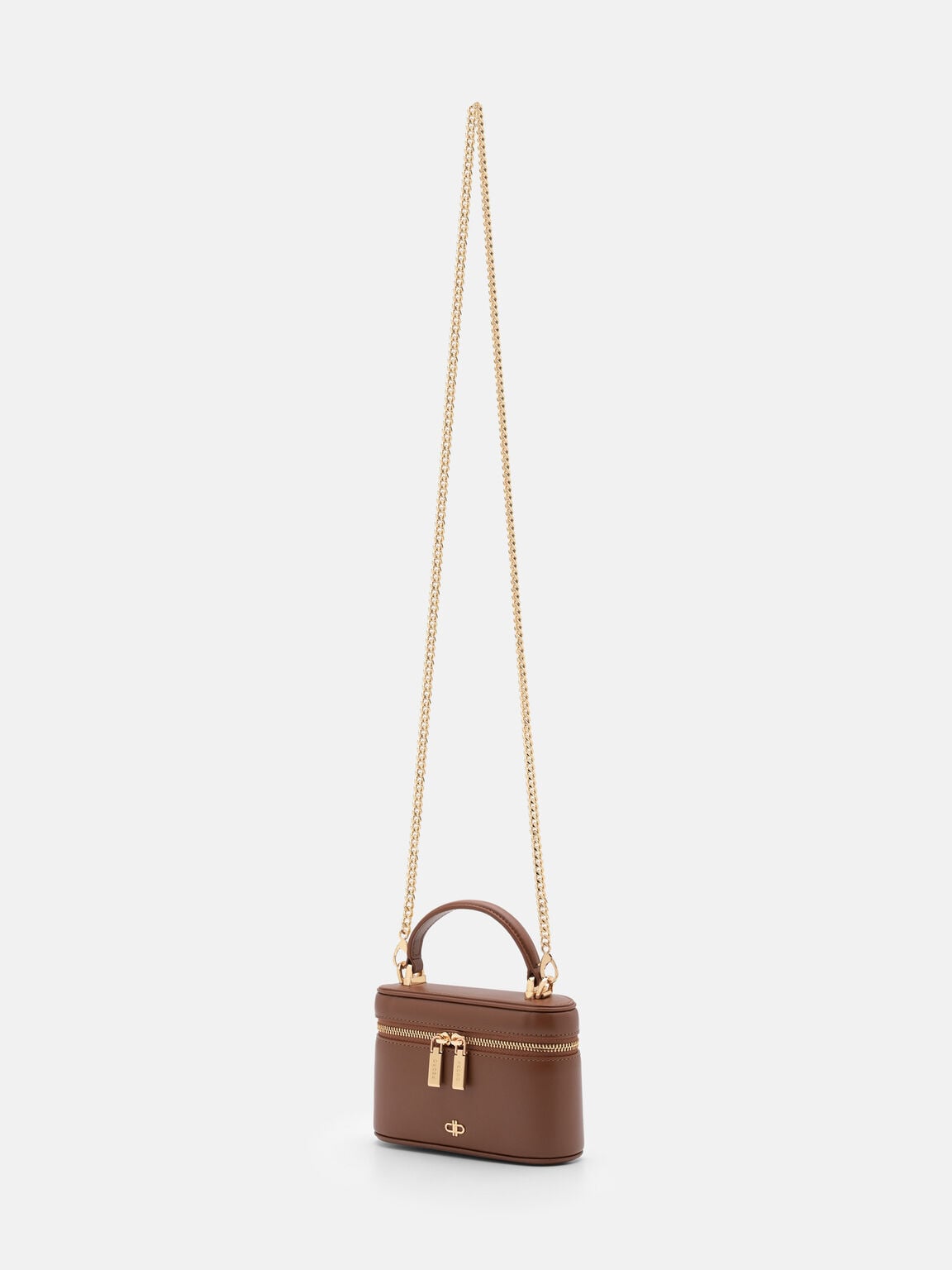 Ari Leather Vanity Case, Brown, hi-res