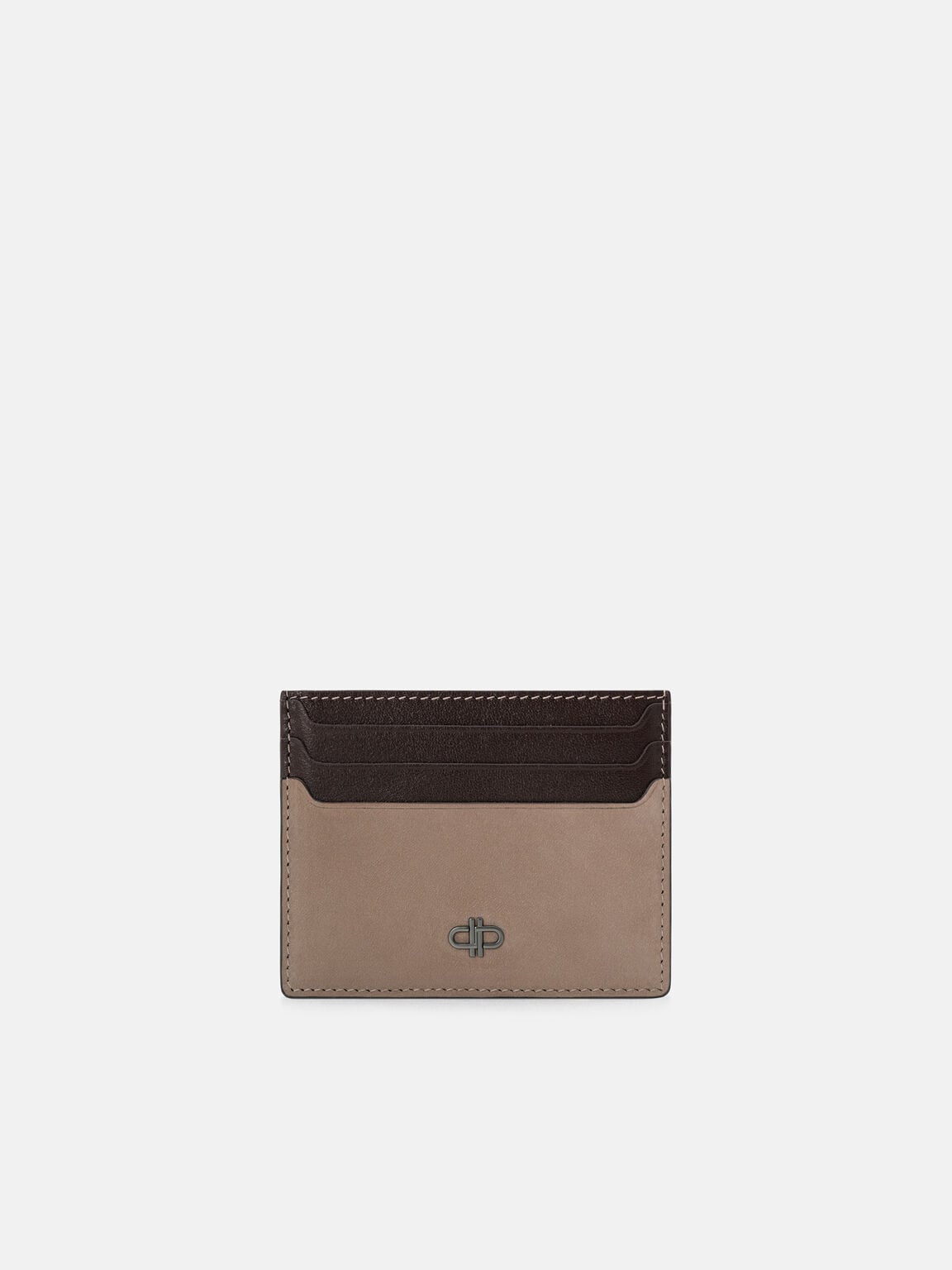 Leather Card Holder, Taupe, hi-res