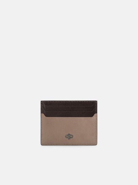 Leather Card Holder, Taupe, hi-res