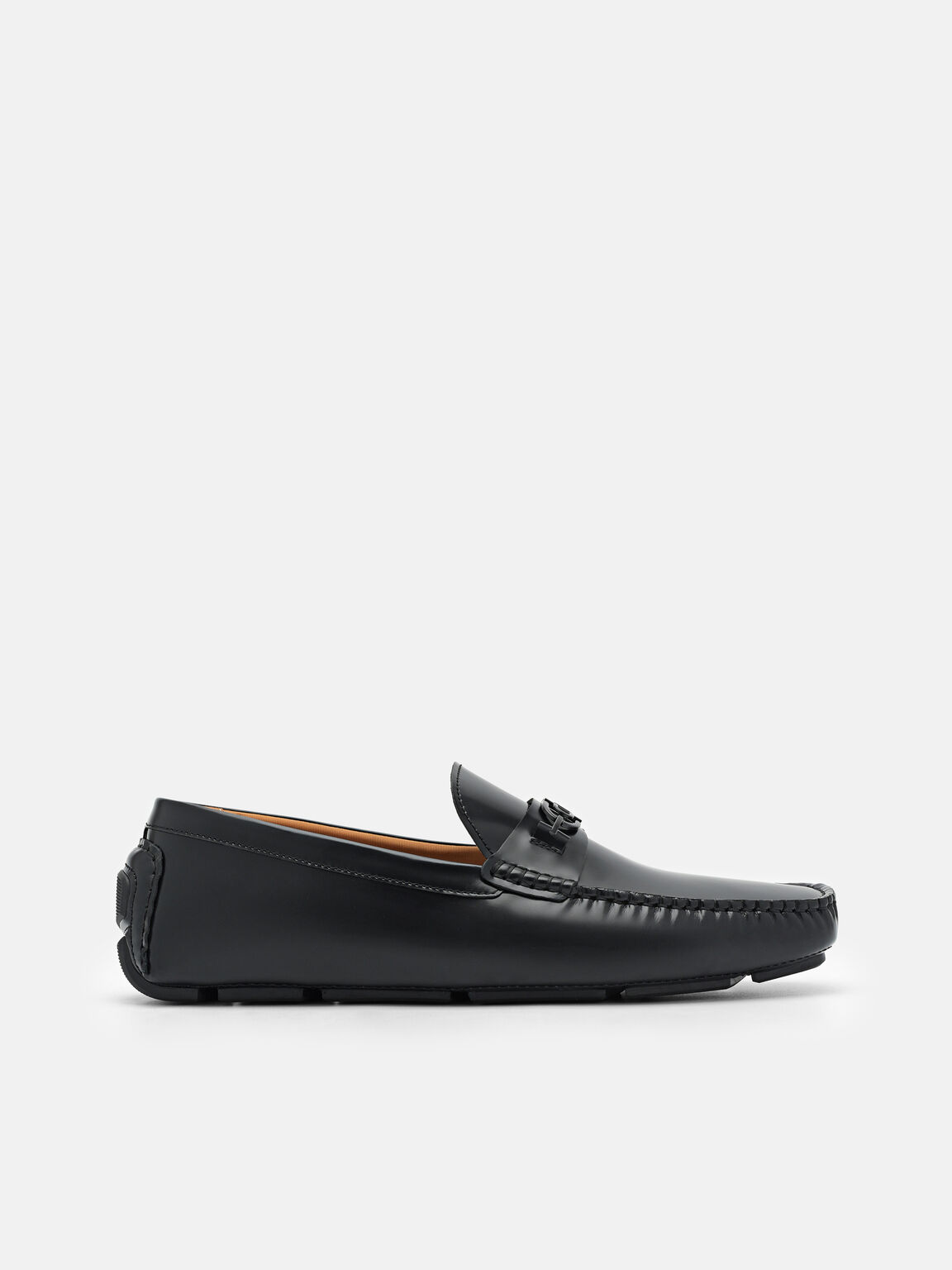 Gi&agrave;y lười mũi vu&ocirc;ng Icon Leather, Đen, hi-res